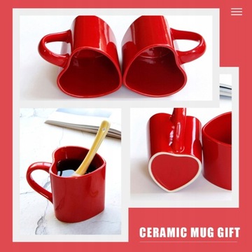 Керамическая чайная кружка в форме сердца