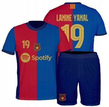 BARCELONA YAMAL STRÓJ SPORTOWY KOMPLET PIŁKARSKI ROZMIAR 134