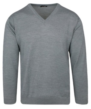 Jasny Szary Sweter V-neck MAX SHELDON XL