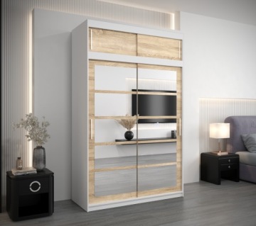 Шкаф-купе с полками R2 150 см с надстройкой