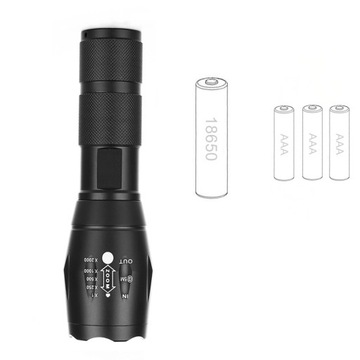 МОЩНЫЙ СВЕТОДИОДНЫЙ ТАКТИЧЕСКИЙ ФОНАРЬ XML-T6 CREE ZOOM