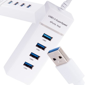 HUB USB 3.0 ROZGAŁĘŹNIK PORTÓW 4 PORTY ROZDZIELACZ PRZEJŚCIÓWKA ADAPTER