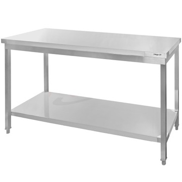Столешница рабочая ГАСТРОНОМИЧНАЯ с ПОЛКОЙ 140х70 из нержавеющей стали Мега-М