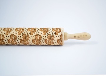 Wałek grawerowany do ciasta we wzorki KAKTUS