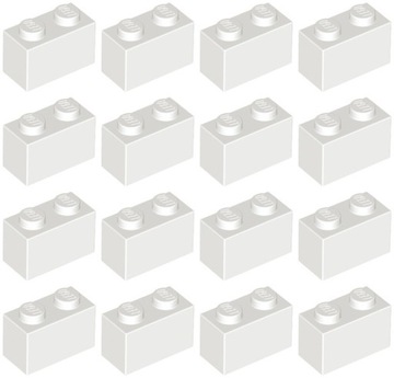 Lego 3004 klocek belka 1x2 biały 16 sztuk