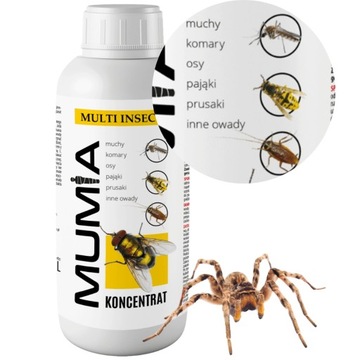 Preparat na insekty Mumia 1L oprysk zwalcza PAJĄKI KARALUCHY PCHŁY