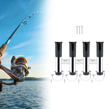 Держатель для удочки, подставка для удочки, аксессуары для хранения из нержавеющей стали, 4 шт., черный