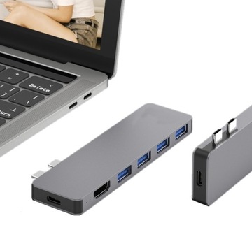 4Apple.pl Адаптер-концентратор 2x USB-C HDMI 4x USB Macbook Pro Air M1 M2 M3