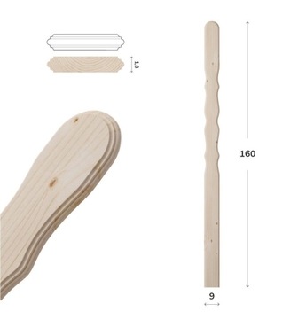 Sztachety drewniane 160CM W1 różne wzory, SUCHE, świerk, ogrodzenie, balkon