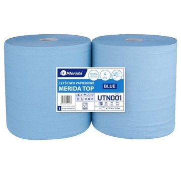 CZYŚCIWO PAPIEROWE TOP NIEBIESKIE, 4-WARSTWY ŚR. 30 CM, DŁ. 157 M, ZGRZEWKA