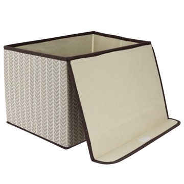 Складная коробка-органайзер с запираемой крышкой, серая «елочка», 40 x 25 x 25