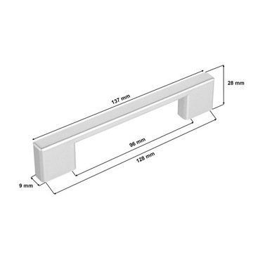 Мебельная ручка UL Silver 96 мм 128 мм + винты