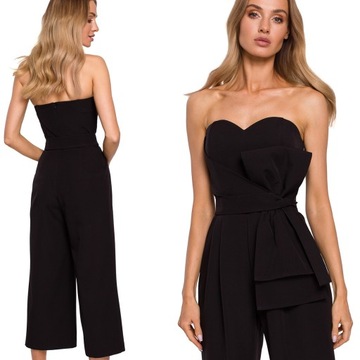 KOMBINEZON ELEGANCKI DAMSKI KOBIECY WYGODNY PIĘKNY FASON CZARNY XL 42