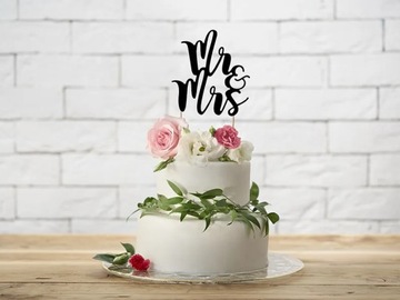 TOPPER NA TORT Mr&Mrs, CZARNY 25,5cm