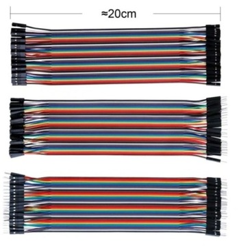 Zestaw kabli Dupont M-M,M-Ż,Ż-Ż 20 cm