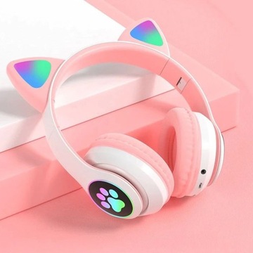 НАУШНИКИ ДЛЯ ДЕТЕЙ BLUETOOTH LED RGB CAT EARS
