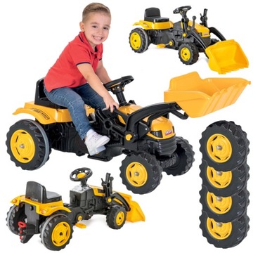 ОГРОМНЫЙ ТРАКТОР-ЭКСКАВАТОР С ПЕДАЛАМИ, ВЕЛОСИПЕД, подвижное ведро, подарок для мальчика