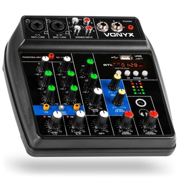 Аналоговый аудиомикшер VMM100 с USB/BT Vonyx