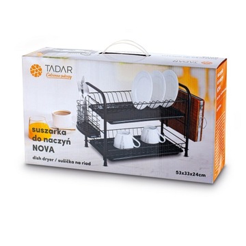 DWUPOZIOMOWA suszarka do naczyń DUŻA suszarka Z TACKĄ 53x33x24cm Nova Tadar