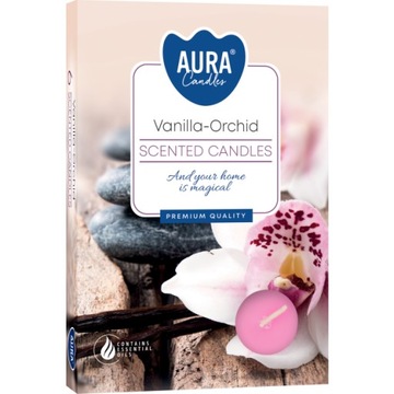ŚWIECZKI ZAPACHOWE ŚWIECE PODGRZEWACZE TEALIGHT WANILIA ORCHIDEA BISPOL 6sz