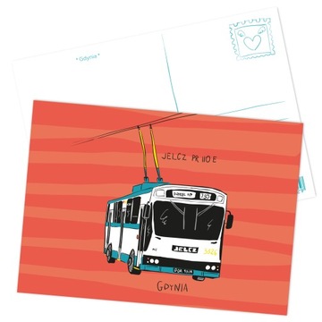 Pocztówka Gdynia Trolejbus Jelcz PR110E