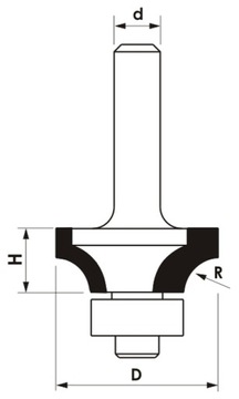 Круглый резак. с нижней кровати Д=14,3xВ=5,4/d=8 R=2,4
