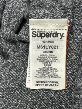 SUPERDRY Bawełniany Sweterek z Kaszmirem Męski Logowany na Ramieniu r. 2XL