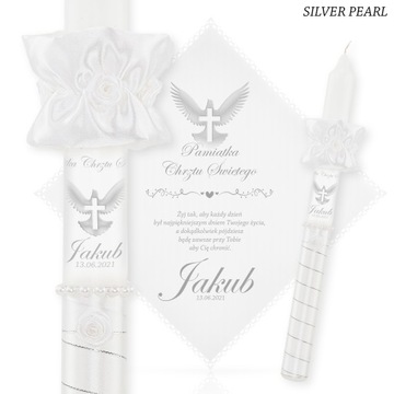 СВЕЧА и КРЕСТАЛЬНАЯ РУЧКА для крещения МАЛЬЧИКА на ДЕВОЧКУ ИМЯ КВт