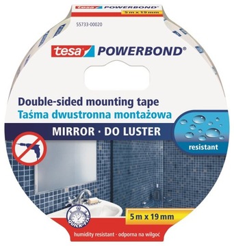 Tesa Powerbond Dwustronna Taśma Montażowa do Luster Piankowa 5m x 19mm
