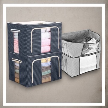 КРЫШКА-ОРГАНИЗАТОР КОНТЕЙНЕР ДЛЯ ПОСТЕЛЬНОГО БЕЛЬЯ ОДЕЖДНОЕ ОДЕЯЛО 50х40х33 66л