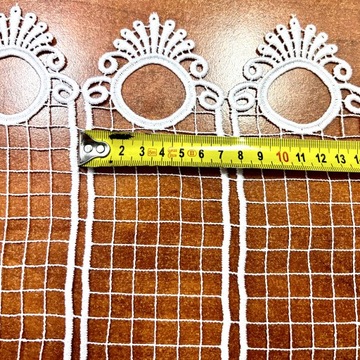 Заздростка Гипюровая белая штора для комнаты и кухни, высота 45 см.