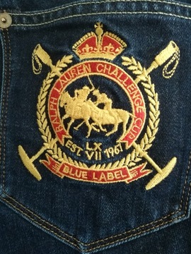 Ralph Lauren Spodnie Jeansy Damskie R XS S Logo Haft Luksusowe