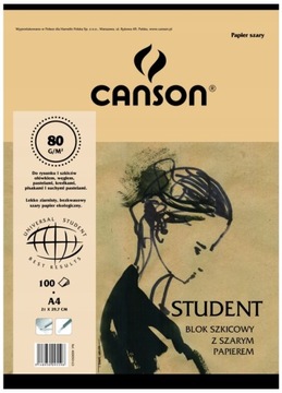 BLOK SZKICOWY CANSON SZKICOWNIK A4 100ar 80g ECO