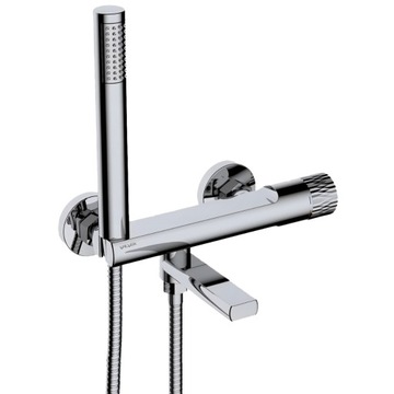 BATERIA WANNOWA PRYSZNICOWA ŚCIENNA Z MIESZACZEM VALVEX POLSKA DECOR CHROM