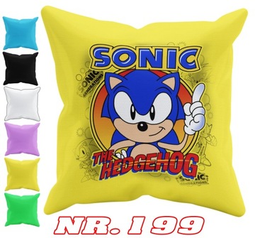 POSZEWKA NA PODUSZKĘ JAŚKA DO PRZEDSZKOLA SONIC JEŻYK + IMIĘ GRATIS