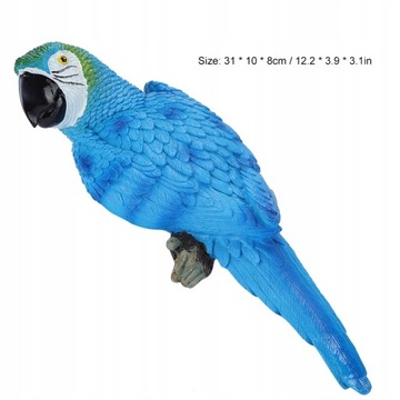 Реалистичная фигурка попугая с украшением в виде птицы из смолы