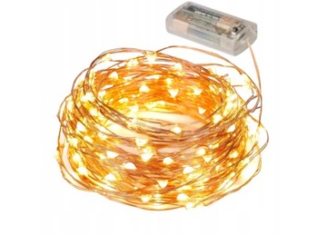 МИКРОДИОДЫ НА ПРОВОДЕ АТМОСФЕРНОЕ РОЖДЕСТВЕНСКОЕ ОСВЕЩЕНИЕ НА АККУМУЛЯТОРЕ 30 СВЕТОДИОДОВ