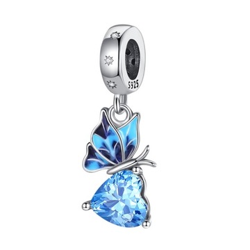 Charms do bransolet zawieszka MOTYL SERCE C354