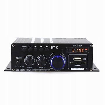 AK380 Domowy wzmacniacz samochodowy Bluetooth 12V