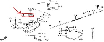 ПРОСТАВКА ДЛЯ КРЫШКИ ТОПЛИВНОГО БАКА Quad ATV TGB AVENGER 400cc