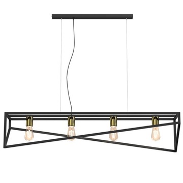 Lampa żyrandol loft klatka czarny złoty GOTE 121L
