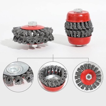 ПРОВОЛОЧНАЯ ЩЕТКА 75/100 мм M14, ПЛЕТЕННАЯ ПЕРЕДНЯЯ ДЛЯ УГЛОВОЙ ШЛИФОВАЛЬНОЙ СТАНКИ ПО Ржавчине