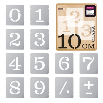 Cyfry Clara - od 0 do 9 // wysokość cyfr: 10 cm