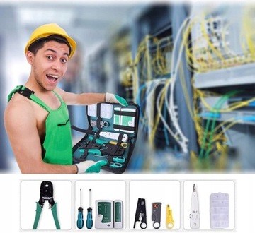 RJ45 КАБЕЛЬНЫЙ ТЕСТЕР СЪЕМНИК LAN3 Обжимной инструмент БОЛЬШОЙ НАБОР СЕТЕВЫХ ИНСТРУМЕНТОВ