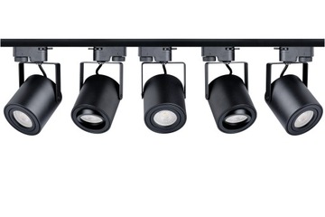 5 x Reflektor LED GU10 na szynie 2 m do garderoby