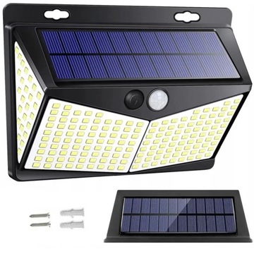 LAMPA SOLARNA KINKIET ŚCIENNY CZUJNIK RUCHU LAMPKA 212 LED