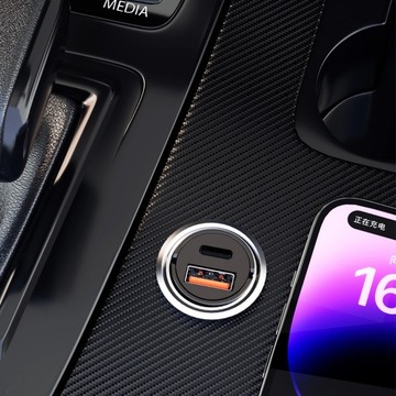 Mini Ładowarka Samochodowa Dudao R3MAX 2x USB 48W QC PD QC TYPC MOCNA