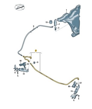 RURKA PRZEWÓD SPRYSKIWACZE REFLEKTOR AUDI A4 A5 B9 ORYGINAŁ ASO