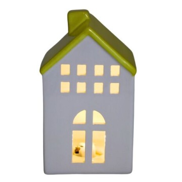 DOMEK DOM CERAMICZNY LED ŚWIECZNIK LAMPION FIGURKA CERAMICZNA NA PREZENT L