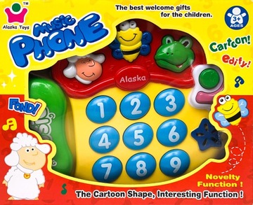 Grający telefonik dla dziecka telefon na baterie z dźwiękiem stacjonarny